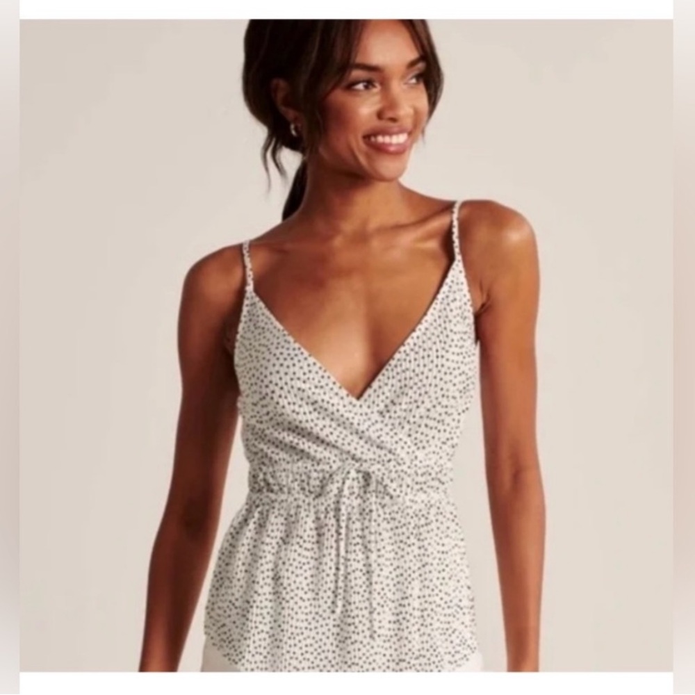 White and Black Polka Dot Tank